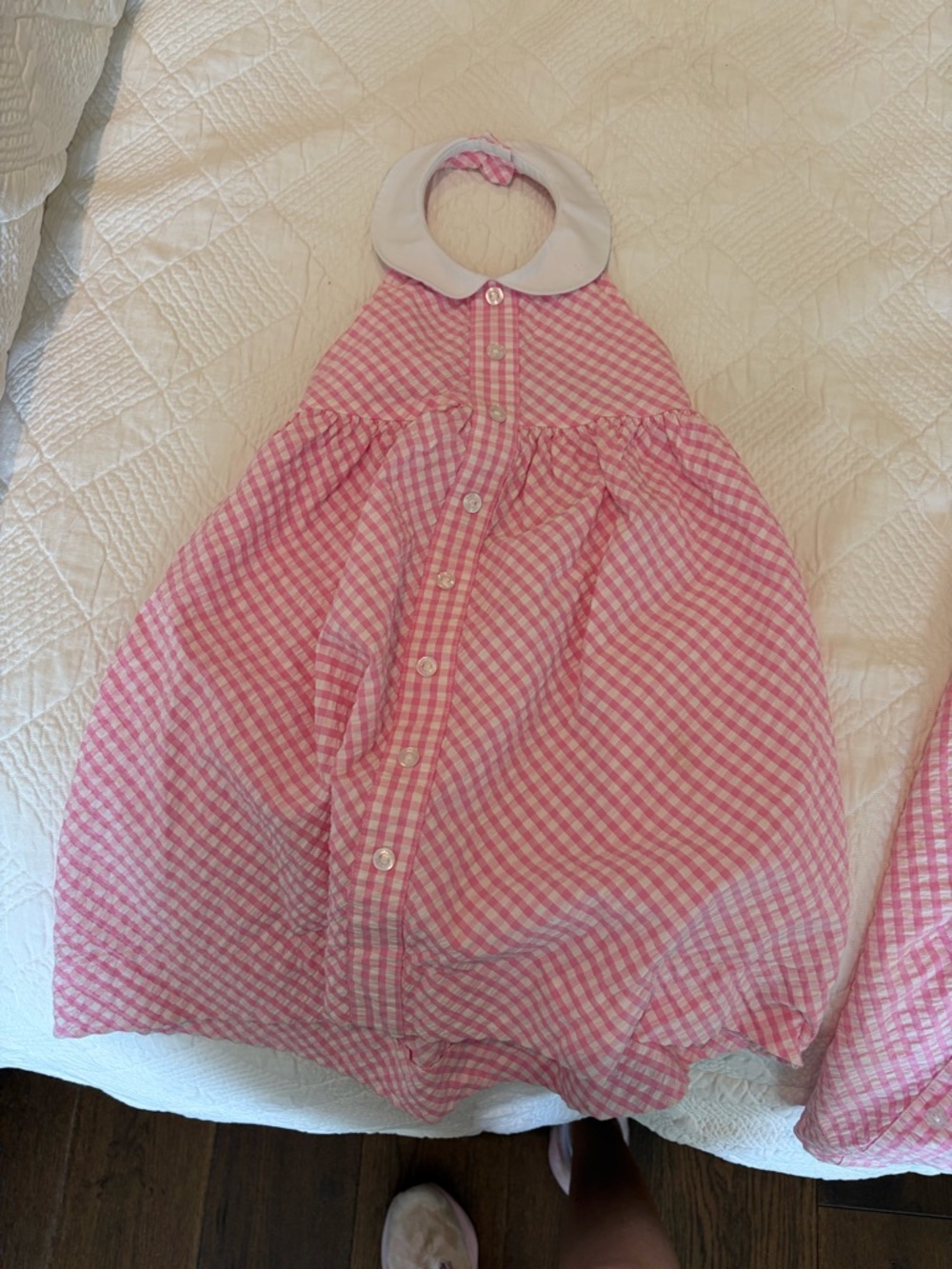 Little English Pink Gingham Skirt with Elastic Waistband